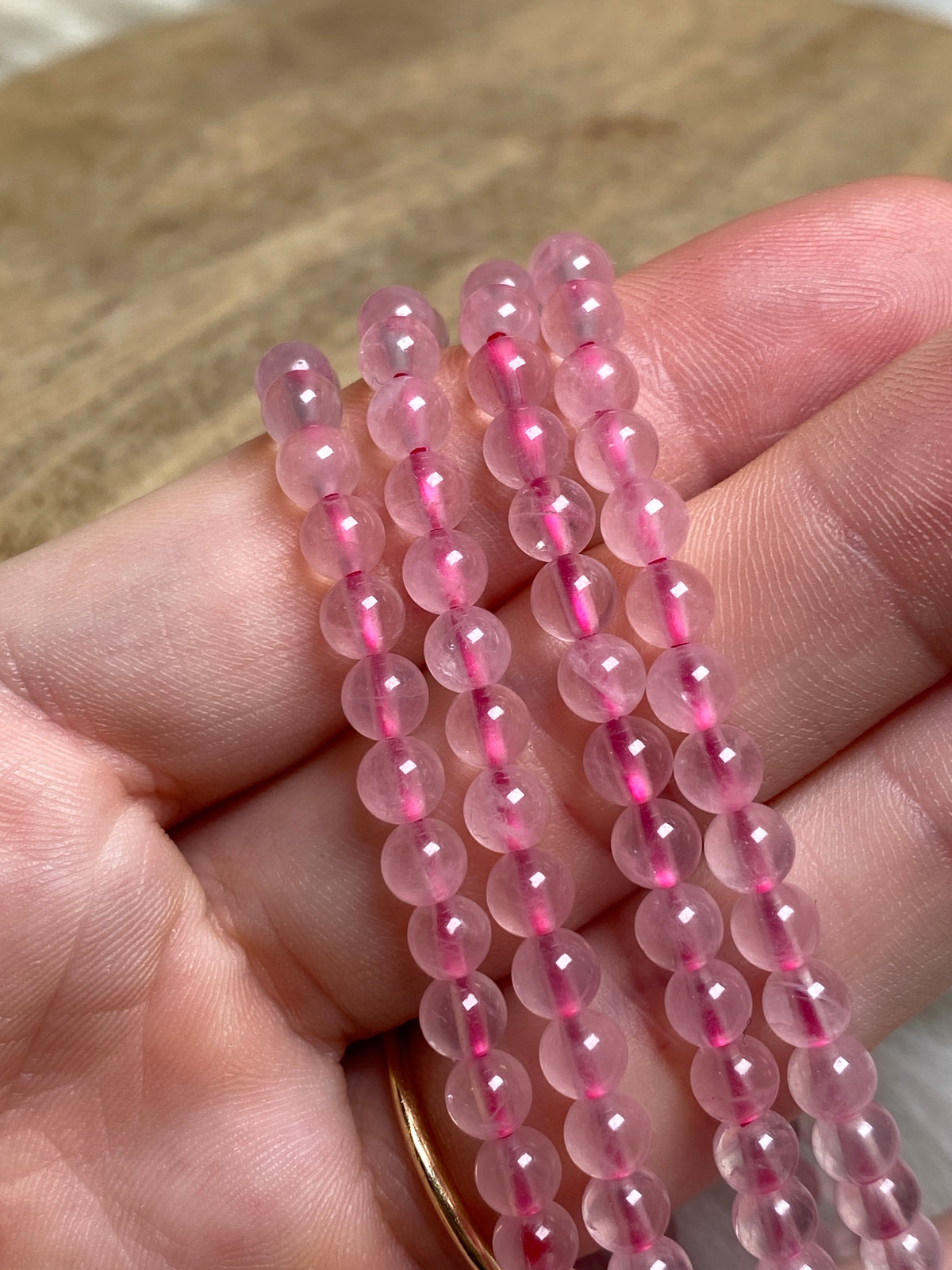 Rosenquarz Armbänder (4 mm)