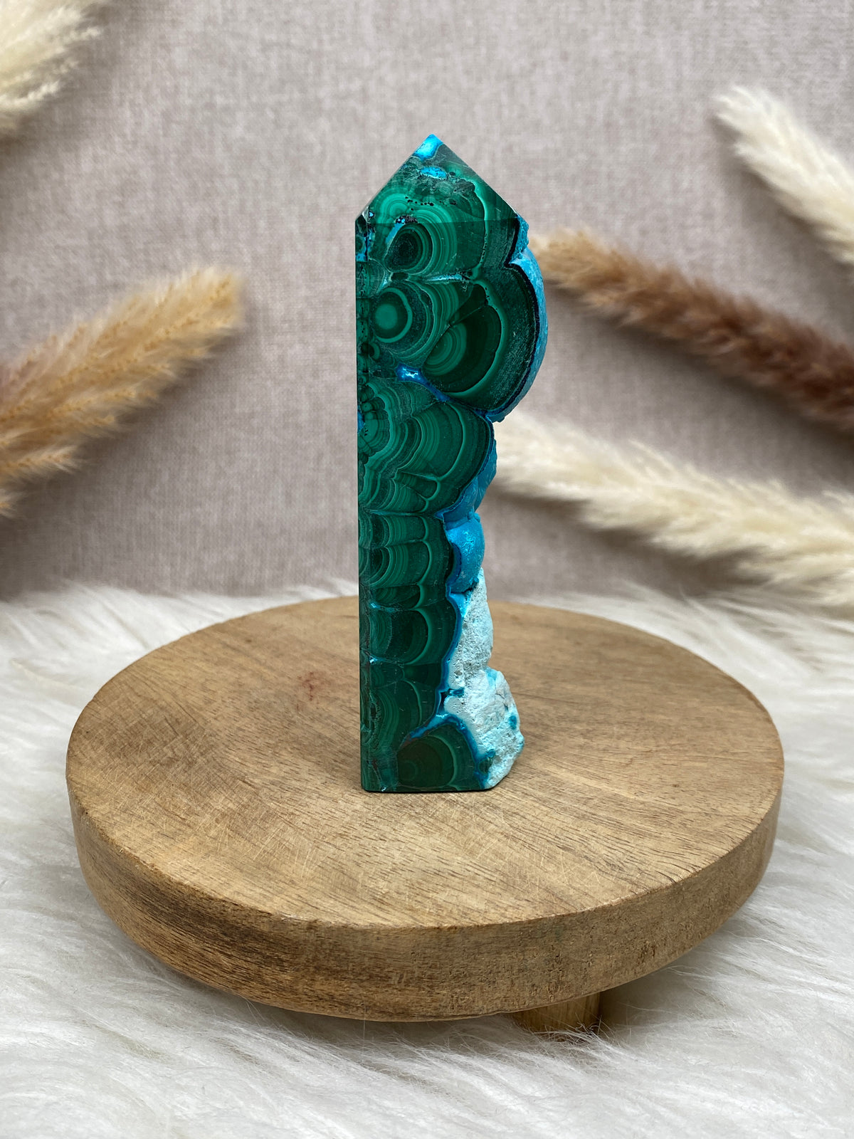 Malachit mit Chrysokoll Turm (2)