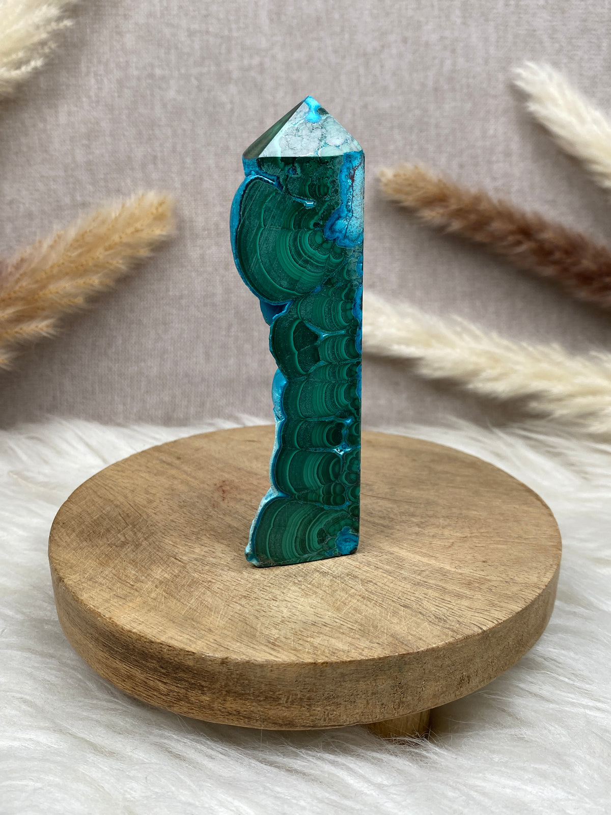 Malachit mit Chrysokoll Turm (2)