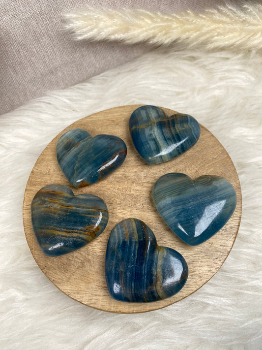 Aragonit (blaue Onyx Marmor) Herzen