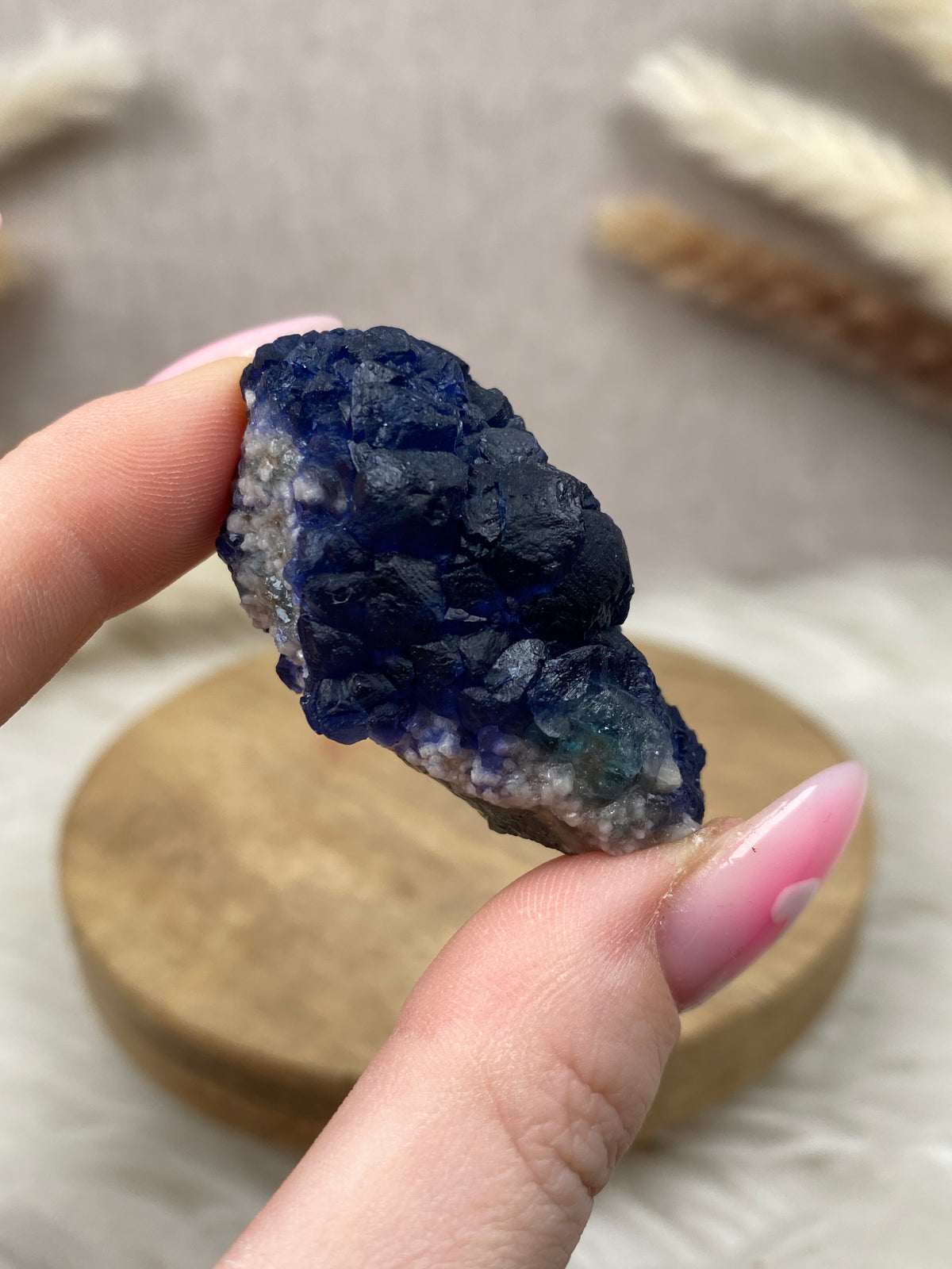 Blaubeer Fluorit auf Quarz (5)