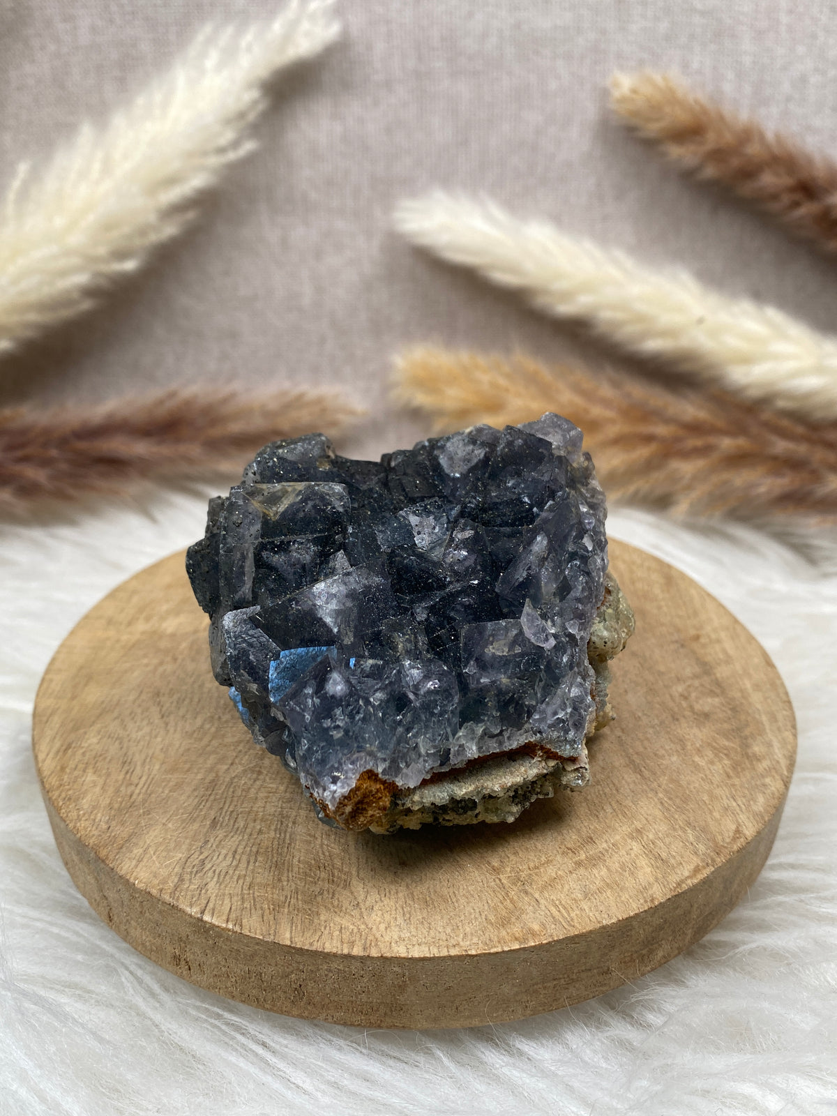 Fluorit mit Pyrit Cluster (1)