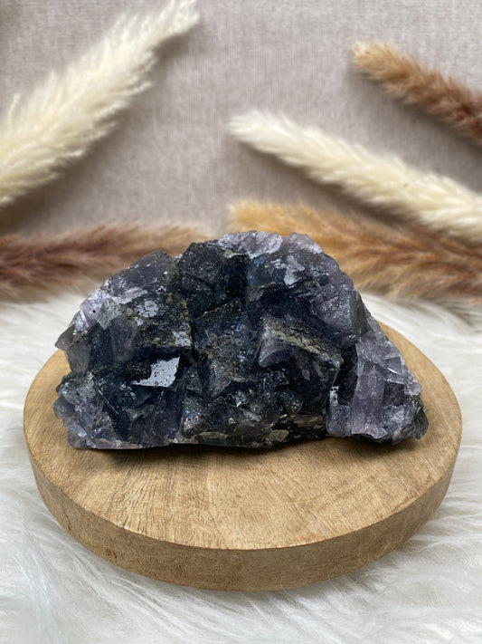 Fluorit mit Pyrit Cluster (5)